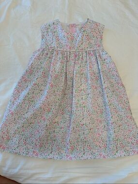 The Beaufort Bonnet Company Pink Floral Dress with Green Accents